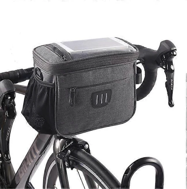 Alt view image 6 of 10 - Ecocleanpath 6L Waterproof Bike Handlebar Bag, Gray Cycling Phone Holder for Mountain & Folding Bikes