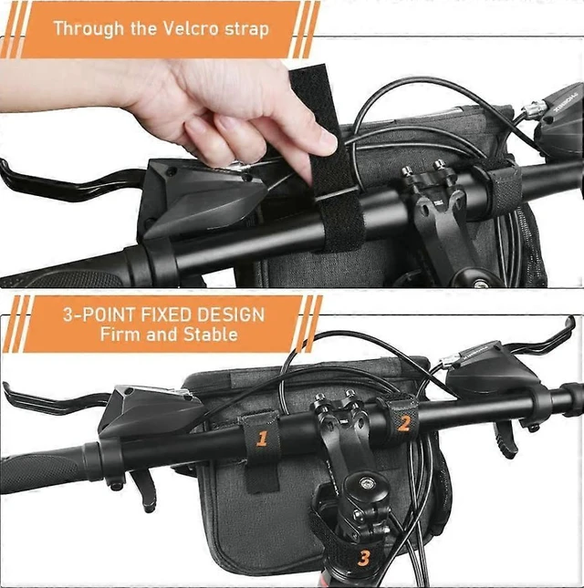 Alt view image 10 of 10 - Ecocleanpath 6L Waterproof Bike Handlebar Bag, Gray Cycling Phone Holder for Mountain & Folding Bikes