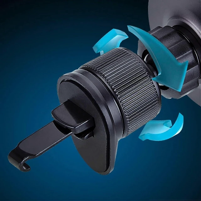 Alt view image 9 of 10 - Ecocleanpath 15W Fast Charging Car Phone Holder with LED Light - 360° Rotating Air Vent/Dashboard Mount (Black)