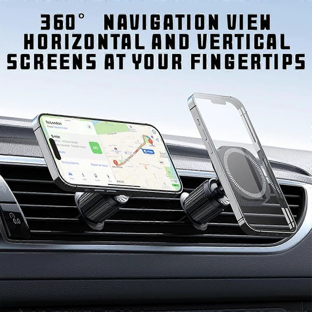 Alt view image 9 of 10 - Ecocleanpath Magnetic Car Phone Holder for Air Vent, 360° Rotation & Strong Magnet Mount with Hook for iPhone 11-13