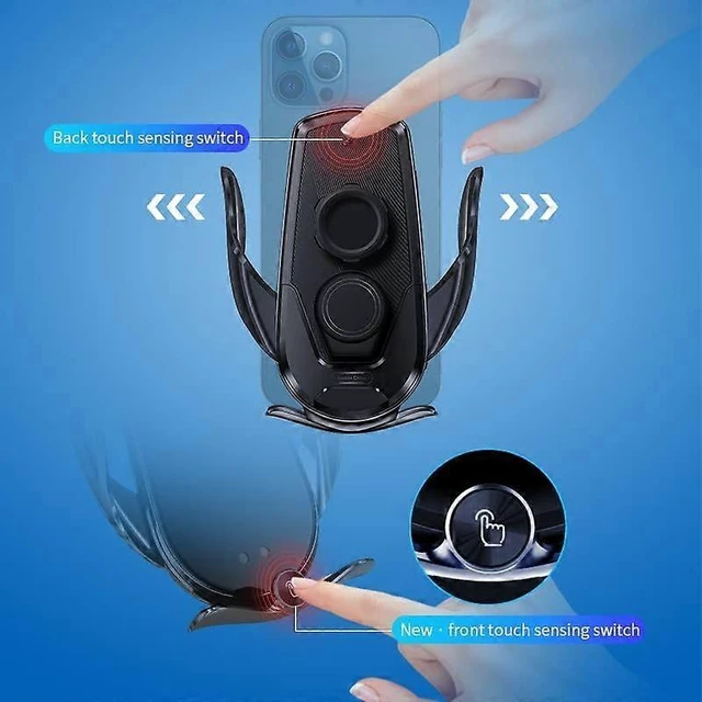 Alt view image 8 of 10 - Ecocleanpath 15W Auto Clamping Wireless Car Charger Mount, Magnetic Phone Holder for iPhone & Android (Black)