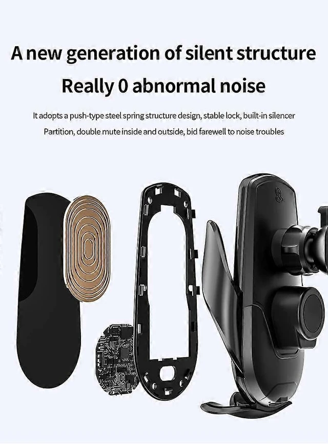 Alt view image 7 of 10 - Ecocleanpath 15W Auto Clamping Wireless Car Charger Mount, Magnetic Phone Holder for iPhone & Android (Black)