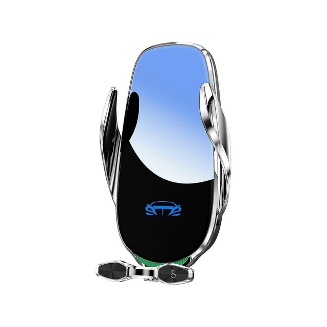 Alt view image 5 of 8 - Ecocleanpath 15W Auto Clamping Wireless Car Charger Mount, Fast Charging Phone Holder for iPhone & Android (Silver)