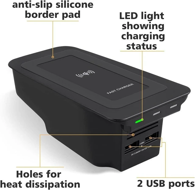 Alt view image 14 of 14 - Car Wireless Phone Charger for Volvo 2017-2025 XC90 XC60 S90 S60 V90 V60 2025 2024 2023 2022 2021 2020 2019 2018 2017 Center Console Accessories Charging Pad