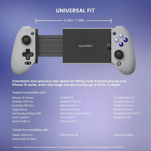 Alt view image 10 of 14 - G8 Galileo Type-C Mobile Gaming Controller for Android & iPhone 15 Series (USB-C), Plug and Play Gamepad with Hall Effect Joysticks/Hall Trigger, 3.5mm Audio Jack