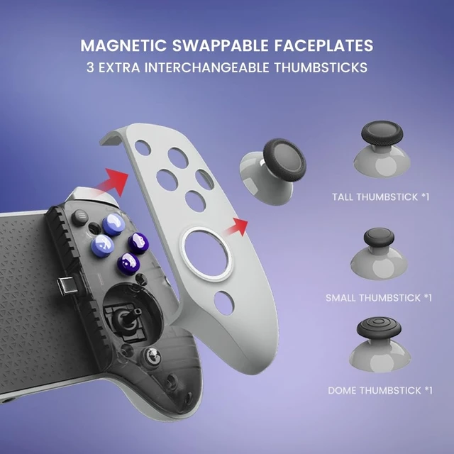 Alt view image 13 of 14 - G8 Galileo Type-C Mobile Gaming Controller for Android & iPhone 15 Series (USB-C), Plug and Play Gamepad with Hall Effect Joysticks/Hall Trigger, 3.5mm Audio Jack