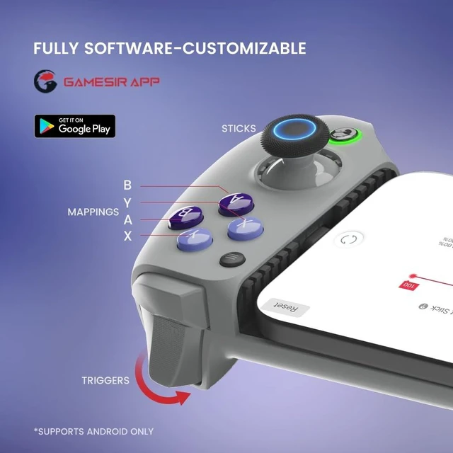 Alt view image 14 of 14 - G8 Galileo Type-C Mobile Gaming Controller for Android & iPhone 15 Series (USB-C), Plug and Play Gamepad with Hall Effect Joysticks/Hall Trigger, 3.5mm Audio Jack