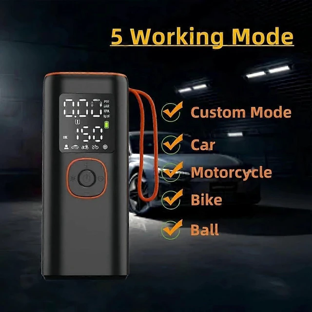 Alt view image 7 of 10 - Ecocleanpath 150 PSI Portable Tire Inflator with LCD Display, Auto Stop, 12V DC Car Air Compressor Pump