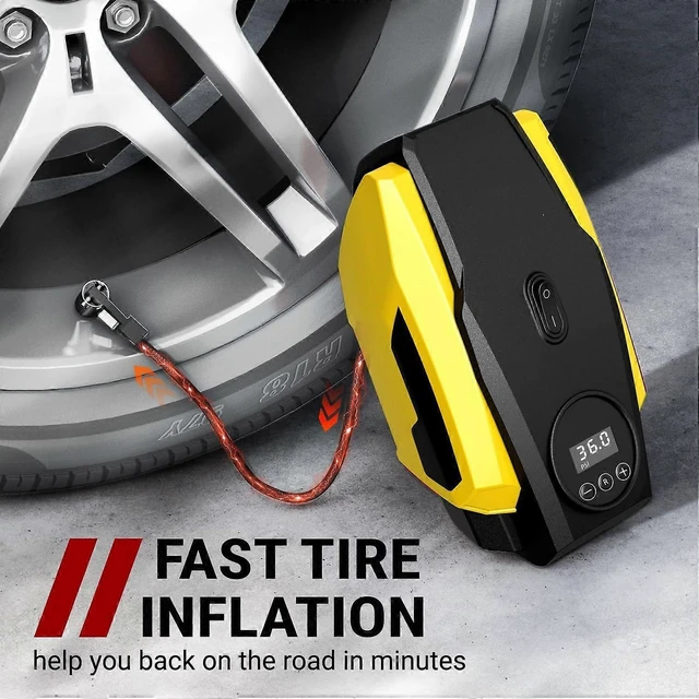 Alt view image 8 of 10 - Ecocleanpath 12V Portable Tire Inflator with Auto Shutoff - Fast Car Air Pump for Tires, Bikes & More