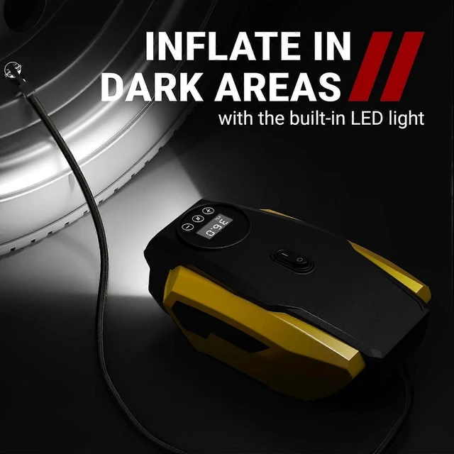 Alt view image 10 of 10 - Ecocleanpath 12V Portable Tire Inflator with Auto Shutoff - Fast Car Air Pump for Tires, Bikes & More
