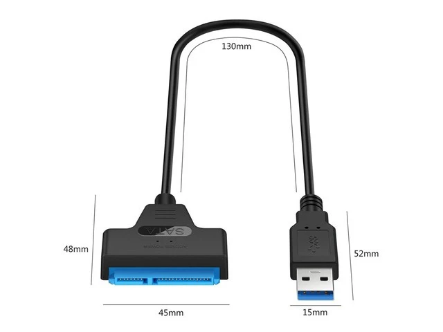 Alt view image 10 of 12 - SATA to USB 3.0 Cable Connector Up to 6G for 2.5 Inch External HDD SSD Hard Drive SATA 3 22 Pin Adapter USB 3.0 to Sata III Cord