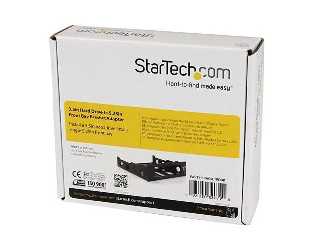 Alt view image 4 of 4 - com 3.5" to 5.25" Front Bay Adapter - Mount 3.5" HDD in 5.25" Bay - Hard Drive Mounting Bracket w/ Mounting Screws (BRACKETFDBK)