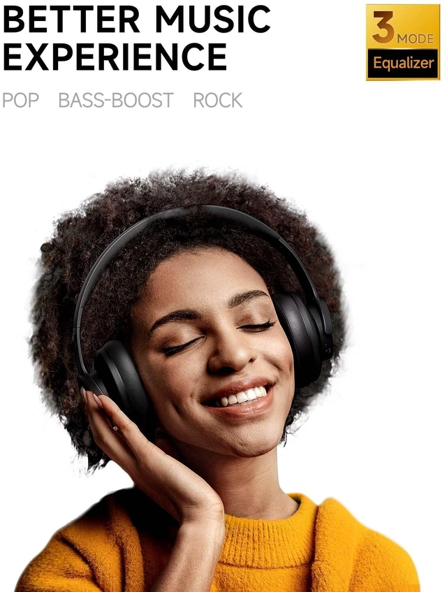 Alt view image 9 of 14 - Picun B8 Bluetooth Headphones, 120H Playtime Headphone Wireless Bluetooth with 3 EQ Modes, Low Latency, Hands-Free Calls, Over Ear Headphones for Travel Home Office Cellphone PC Black