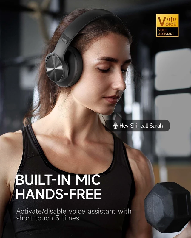 Alt view image 11 of 14 - Picun B8 Bluetooth Headphones, 120H Playtime Headphone Wireless Bluetooth with 3 EQ Modes, Low Latency, Hands-Free Calls, Over Ear Headphones for Travel Home Office Cellphone PC Black