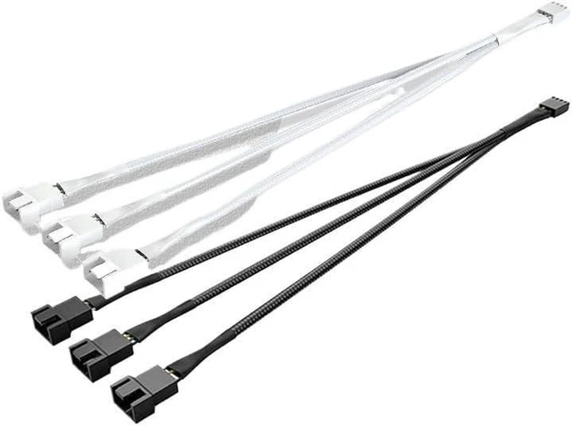 Alt view image 6 of 10 - 4 Pin 1/2/3/4 Motherboard CPU Fan PC Case Fan Extension Adapter Cable PWM Female to 3/4 Pin Splitter Cable(4Pin 1 to 3 Blaick)