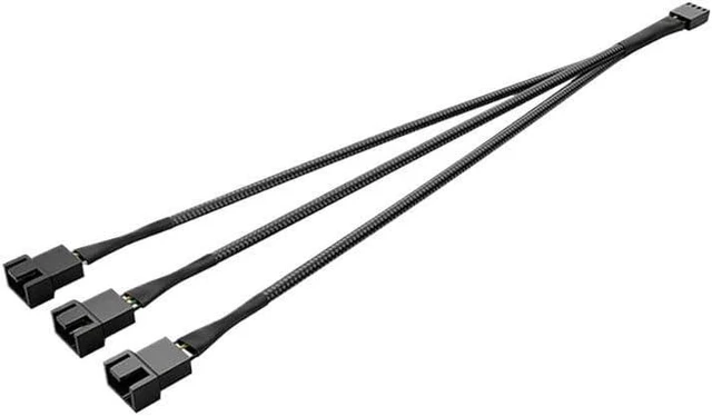 Alt view image 9 of 10 - 4 Pin 1/2/3/4 Motherboard CPU Fan PC Case Fan Extension Adapter Cable PWM Female to 3/4 Pin Splitter Cable(4Pin 1 to 3 Blaick)