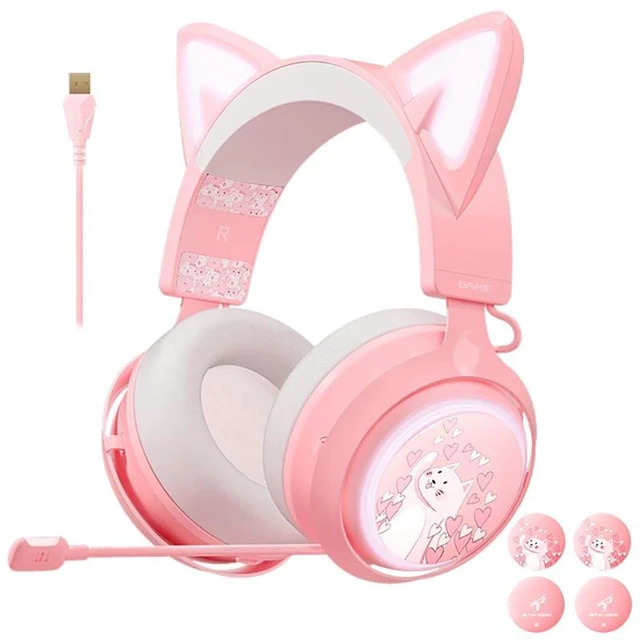 Alt view image 4 of 4 - SOMIC Stereo Gaming Headset USB+3.5 for PC, PS4, Laptops, 7.1 Virtual Surround Sound 3.5MM Headphones, Noise Canceling Over Ear Headphone with Voice Changer Mic and 8 Led Lights for Women