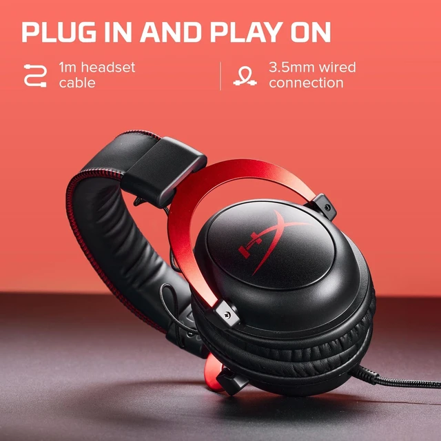 Alt view image 9 of 14 - Cloud II Gaming Headset - 7.1 Surround Sound - Memory Foam Ear Pads - Durable Aluminum Frame - Multi Platform Headset - Works with PC, PS4, PS4 PRO, Xbox One, Xbox One S - Red (KHX-HSCP-RD)