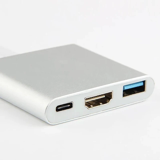 Alt view image 7 of 10 - C HUB Adapter Type C Hub to 4K 3.0 Port With -C Power Delivery for Macbook 12 inch Pro for Dell XPS 13