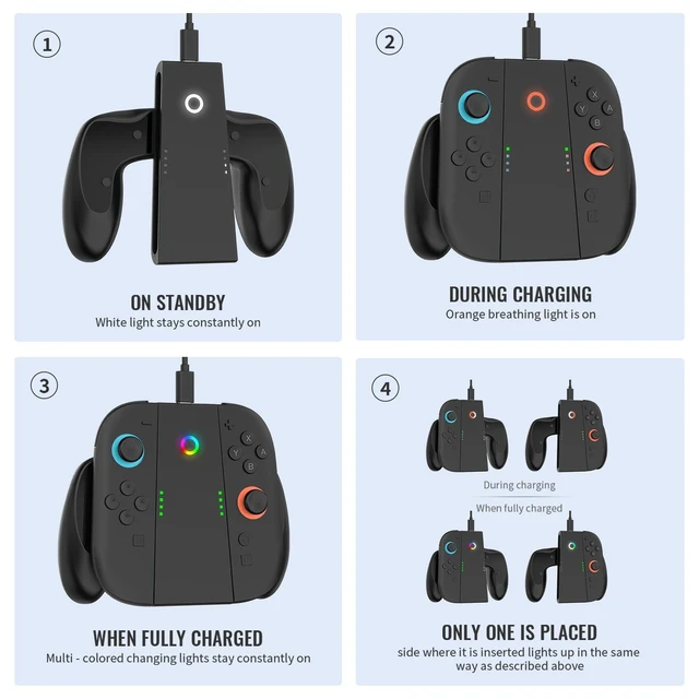 Alt view image 11 of 14 - Switch 2 Joycon 2 Charging Grip for Nintendo Switch 2 Accessories