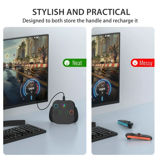 Alt view image 13 of 14 - Switch 2 Joycon 2 Charging Grip for Nintendo Switch 2 Accessories