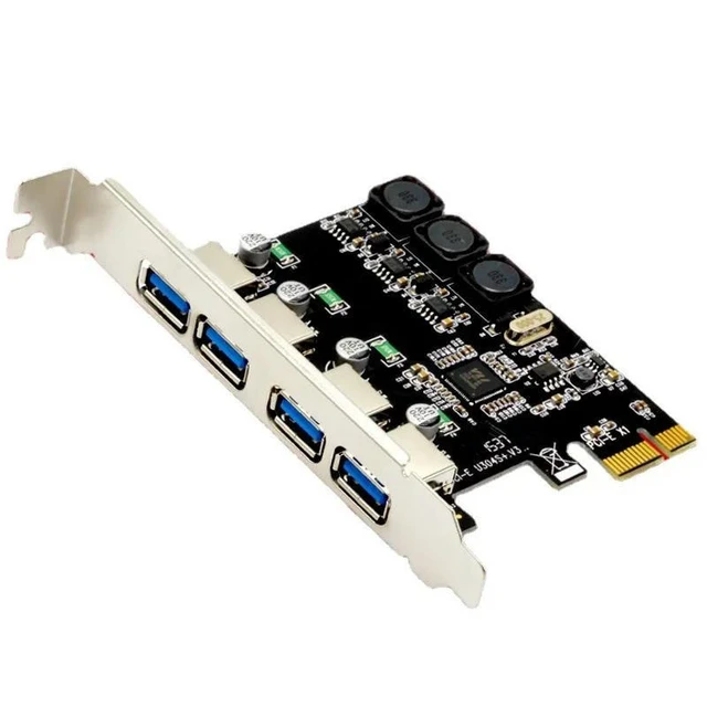 Alt view image 7 of 12 - PCIE to USB Converter 4 Port High Speed USB 3.0 Extend Card USB HUB to PCIE 1X 4X 8X 16X Self Powered Expansion Adapter