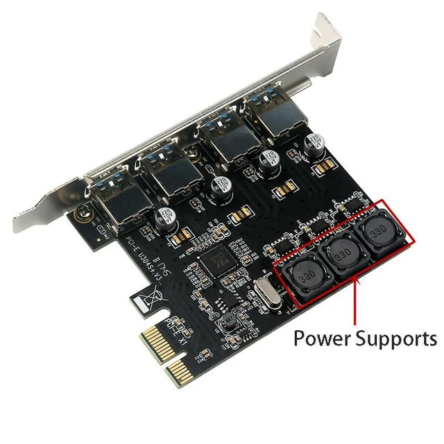 Alt view image 9 of 12 - PCIE to USB Converter 4 Port High Speed USB 3.0 Extend Card USB HUB to PCIE 1X 4X 8X 16X Self Powered Expansion Adapter