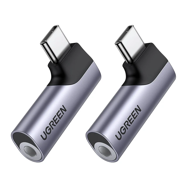 Alt view image 8 of 14 - 2 Pack USB C to 3.5mm Audio Adapter Type C Aux Headphone Jack DAC Stereo Mic HiFi Right Angle Dongle Compatible with iPhone 17 16 15 Pro Max/16 15 Plus, iPad Pro, Galaxy S26 Ultra Pixel 9, Gray