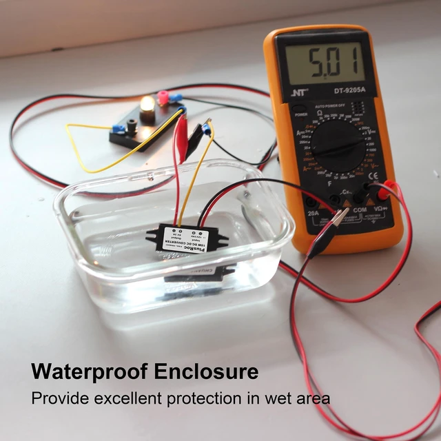 Alt view image 10 of 14 - Waterproof 12V/24V to 5V Converter DC-DC Step Down Module Power Adapter Compatible with Raspberry Pi 4, Cellphone, Car (USB Type-C Connector)
