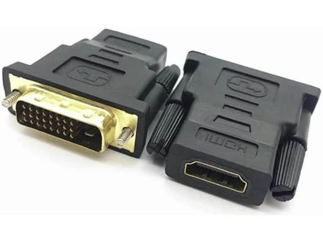 Alt view image 9 of 14 - DIXSG DVI to HDMI Adapter, Bidirectional DVI (DVI-D) to HDMI 1080P Male to Female Converter with Gold-Plated Cord 2 Pack (Black)