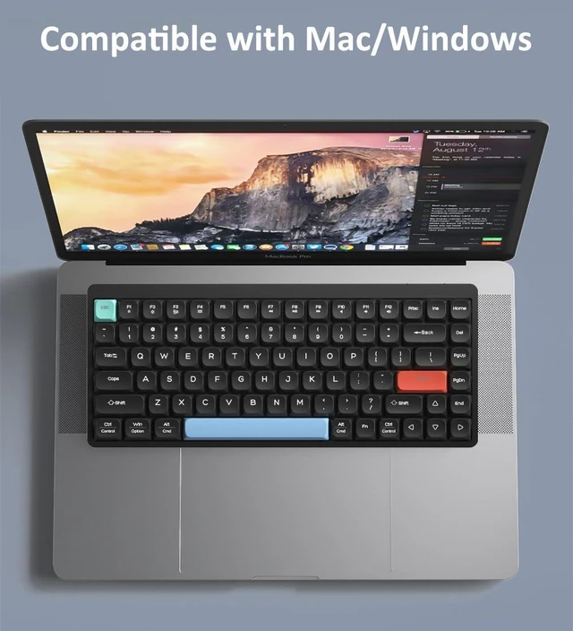 Alt view image 9 of 10 - LINKEET Wireless Mechanical Keyboard 2.4G/Bluetooth, Ultra-Slim Low Profile Silent Mechanical Red Switch, 75% Compact 84 Keys TKL Gaming Keyboard with Ergonomic Magnetic Feet for Multi Device, White