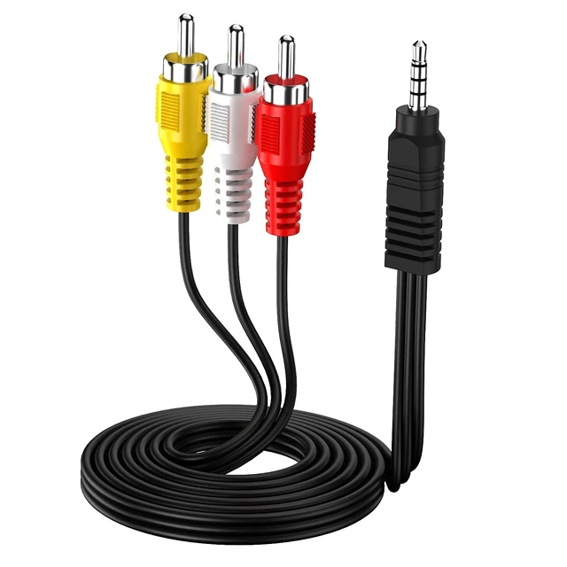 Alt view image 5 of 8 - 3.5mm to RCA Camcorder Handycam AV Audio Video Output Cable, 1/8" TRRS to 3 RCA Male Plug AUX Cable Cord for TV,Smartphones,MP3, Tablets,Speakers,Home Theater - 5ft