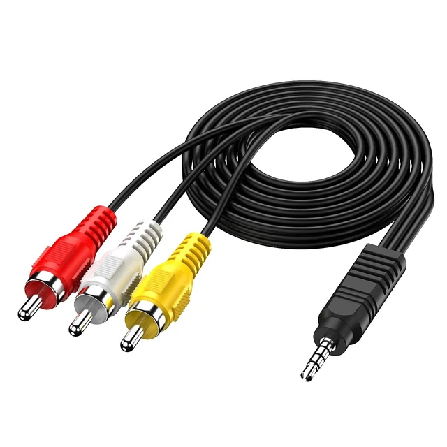 Alt view image 6 of 8 - 3.5mm to RCA Camcorder Handycam AV Audio Video Output Cable, 1/8" TRRS to 3 RCA Male Plug AUX Cable Cord for TV,Smartphones,MP3, Tablets,Speakers,Home Theater - 5ft