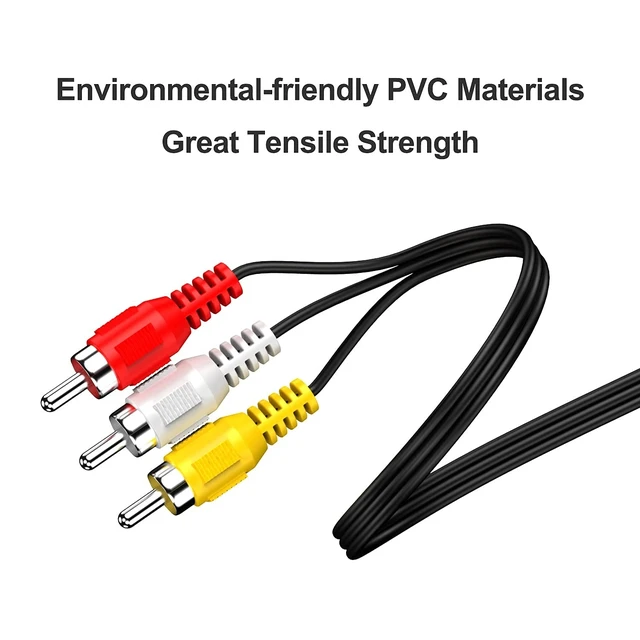 Alt view image 7 of 8 - 3.5mm to RCA Camcorder Handycam AV Audio Video Output Cable, 1/8" TRRS to 3 RCA Male Plug AUX Cable Cord for TV,Smartphones,MP3, Tablets,Speakers,Home Theater - 5ft