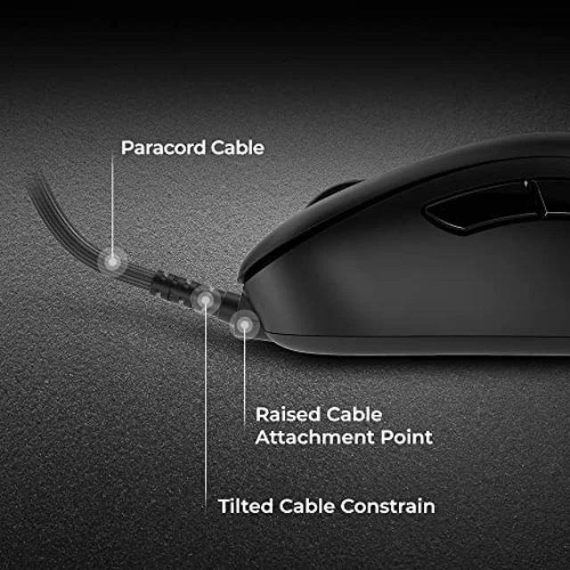 Alt view image 10 of 10 - BenQ Zowie EC1-C Ergonomic Gaming Mouse | Professional Esports Performance | Lighter Weight | Driverless | Paracord Cable | 24-Step Scroll Wheel | Matte Black | Large Size