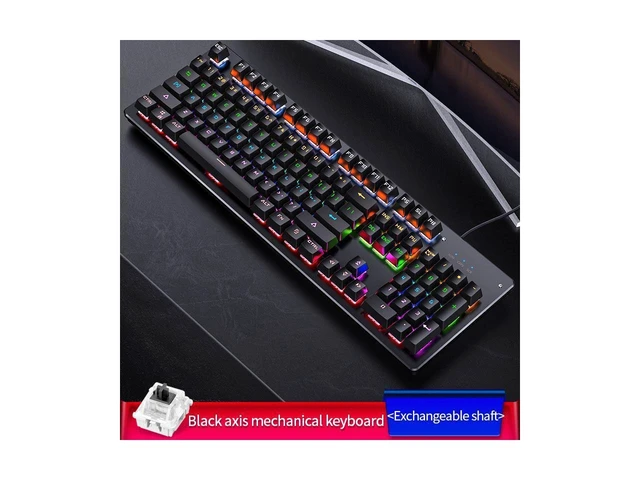 Alt view image 12 of 12 - Wired RGB Gaming Keyboard, 104 Keys USB Wired Mechanical Gaming Keyboard, with Rainbow RGB Backlit Summoner Champion Game Keyboard Cswur