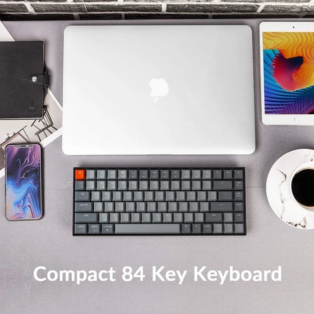 Alt view image 9 of 14 - Keychron K2 75% Layout Bluetooth Wireless Mechanical Keyboard K Pro Brown Switch/White LED Backlit/USB C/Anti Ghosting/N-Key Rollover, 84 Keys Gaming Keyboard for Mac Windows-Version 2