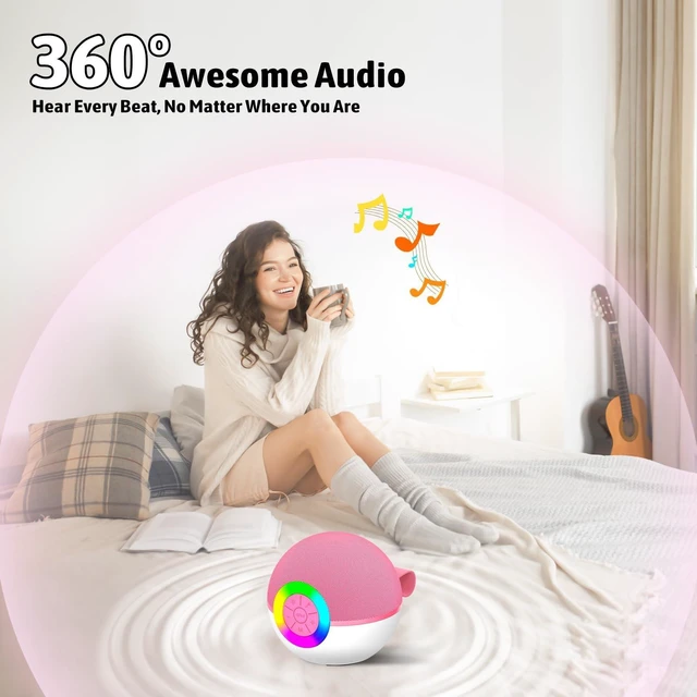 Alt view image 12 of 14 - Heroange Karaoke Microphone Machine Toys for Kids Adults, Mini Portable Bluetooth Speaker with 2 Wireless Mics, Christmas Birthday Gifts for Boys Girls Ages 3 4 5 6 7 8 9 10 11 12+ Year (Pink)