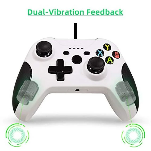 Alt view image 9 of 10 - Xbox One Wired Controller, Zamia Wired Xbox One Gaming Controller USB Gamepad Joypad Controller with Dual-Vibration for Xbox One/S/X/PC with Windows 7/8/10 (White)