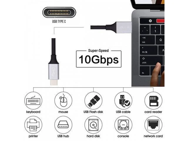 Alt view image 12 of 14 - 10Gbps USB 3.1 Type-C Male to USB3.0 Type A Male Data Power Cable 5V3A for Laptop Phone Disk (30cm)