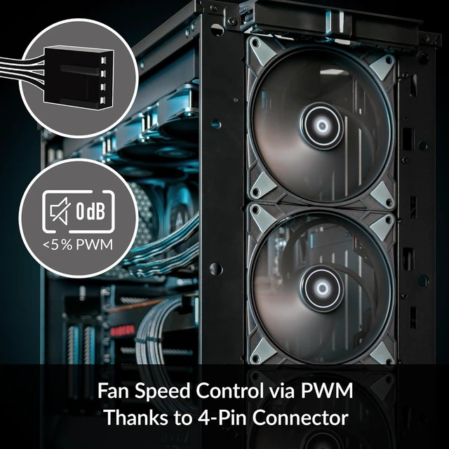 Alt view image 10 of 14 - ARCTIC P14 Max - PC Fan, High-Performance 140 mm Case Fan, PWM Controlled 400-2800 RPM, Optimised for Static Pressure, 0dB Mode - Black