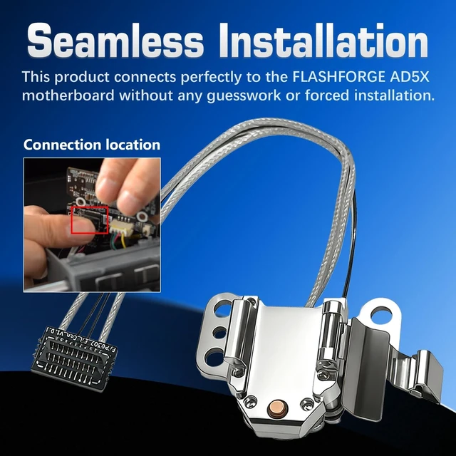 Alt view image 10 of 14 - Original for Flashforge AD5X Hotend Heating Assembly Kit Includes Heating Wire, thermistor Temperature Sensor Element, Metal Heating Base+Fixing clamp+4 Fixing Screws. for Flashforge 3D Printer Parts