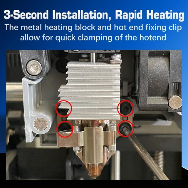 Alt view image 11 of 14 - Original for Flashforge AD5X Hotend Heating Assembly Kit Includes Heating Wire, thermistor Temperature Sensor Element, Metal Heating Base+Fixing clamp+4 Fixing Screws. for Flashforge 3D Printer Parts