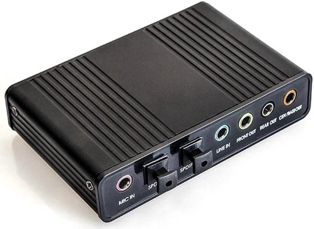 Alt view image 6 of 10 - 6 Channel External Sound Card USB 2.0 External 5.1 Surround Sound Optical S/PDIF Audio Sound Card Adapter For PC Laptop