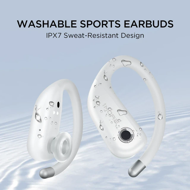 Alt view image 13 of 14 - VoltSync Fit Open Earbuds S50, Open Ear Wireless Headphones Bluetooth 5.3 with 4 Microphone, Earbuds with Earhooks for Sports Running, IPX7, Fast Charging, 38H-Playtime, Preset EQ Via App, White
