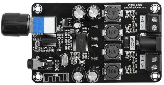 Alt view image 4 of 6 - DC 12V~24V Class D Amplifier Module 50W*2 HiFi Stereo Bluetooth 5.0 Audio Amplifier Volume Adjustable with Protection Amplifiers