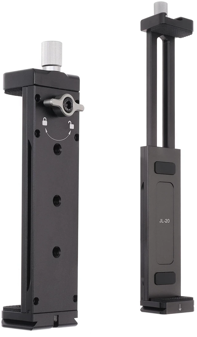 Alt view image 6 of 10 - FocusFoto Aluminum Tablet Holder Tripod Mount Adapter, Universal Metal Clamp Bracket with Cold Shoe Mount, 1/4 inch Screw Thread and Acra Swiss Rail for iPad Pro/Mini/Air/Surface Pro/iPhone/Galaxy Tab
