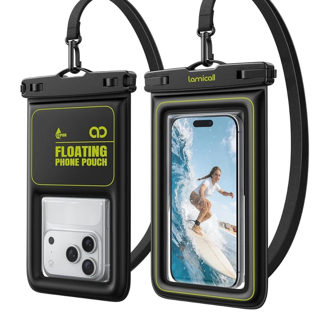 Alt view image 2 of 2 - IP68 Floating Waterproof Phone Pouch, 2 Pack Waterproof Phone Case