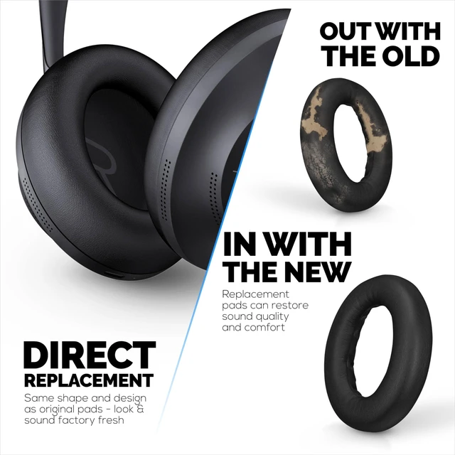 Alt view image 8 of 10 - Replacement Earpads for Bose NC700 Wireless Headphones, Soft PU Leather Cushions w/Memory Foam, Extra Comfort, Easy & Quick Installation Ear Pads, by Brainwavz (Black)