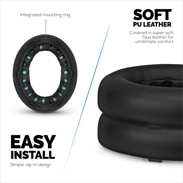 Alt view image 9 of 10 - Replacement Earpads for Bose NC700 Wireless Headphones, Soft PU Leather Cushions w/Memory Foam, Extra Comfort, Easy & Quick Installation Ear Pads, by Brainwavz (Black)